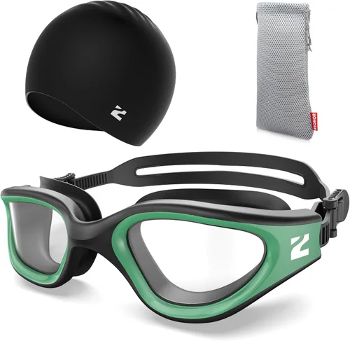 Vista 10 de ZIONOR Gafas de natación para adultos, G1 Air con protección UV antivaho y a prueba de fugas, ajuste cómodo para adultos, hombres y mujeres, incluye