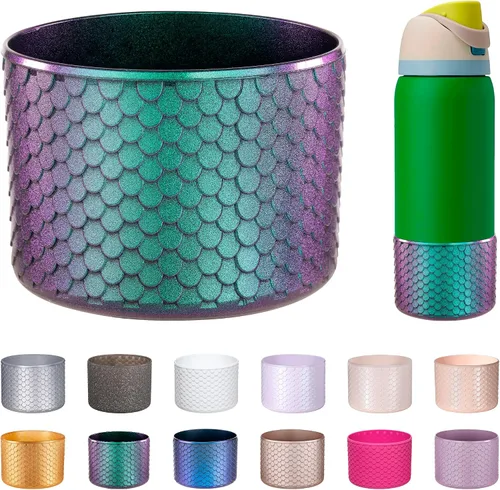 Vista 22 de Funda de Silicona para Botella de Agua Owala de 24oz, Manga Protectora Antideslizante Brillante para Botella de Agua Owala que Protege las Botellas