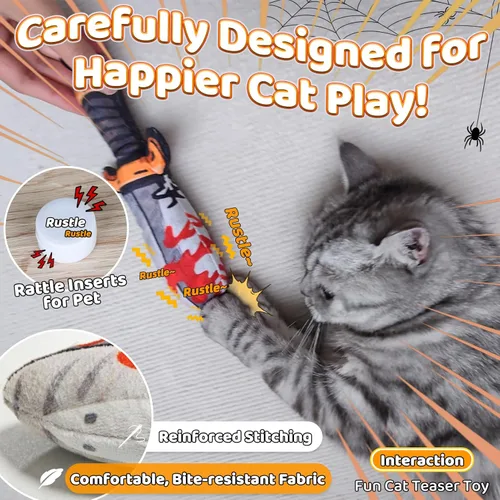 Vista 5 de Juguetes para Gatos [8000mg de Hierba Gatera Premium] Estilo Colorido de Dibujos Animados Terror Divertido Cuchillo Hierba Gatera Juguetes