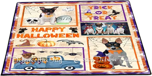 Vista 15 de Doggie of the Day Tapete Rat Terrier para perros, 4 de julio, Día de la Independencia, el mejor felpudo para perro, decoración protectora, arte