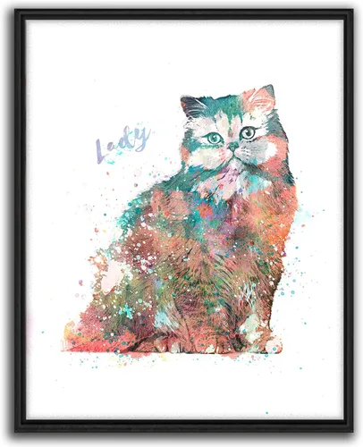 Vista 6 de Personal-Prints Regalo de arte personalizado para pared de perro, impresión artística moderna personalizada única de estilo acuarela La raza