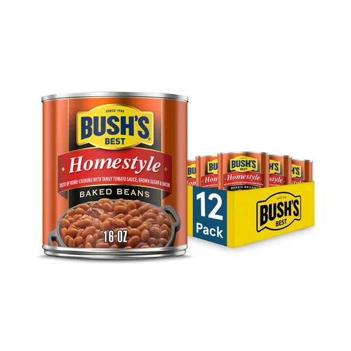 Vista 16 de BUSH'S BEST Frijoles horneados curados de arce en lata (paquete de 12) Fuente de proteína y fibra, bajos en grasa, sin gluten, 16 onzas