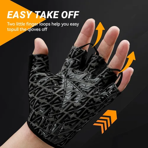 Vista 7 de Guantes deportivos de ciclismo para bicicleta Guantes de bicicleta de medio dedo para hombres y mujeres con almohadilla de gel de 0.197 in - Guantes