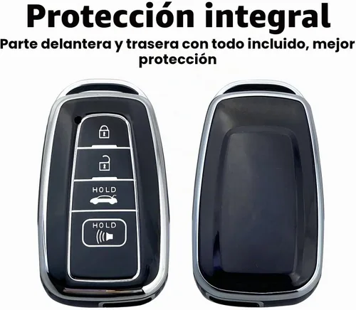 Vista 3 de Funda para Llavero Compatible con Toyota 2019-2023 Camry RAV4 Highlander Corolla 4Runner Avalon C-HR Prius (Negro)