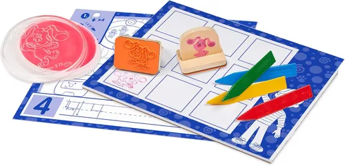 Vista 4 de Melissa & Doug Blue's Clues & You! Sellos con mango de madera y bloc de actividades (15 piezas)