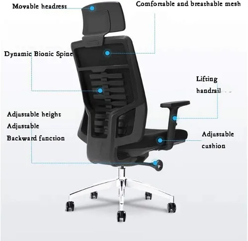 Vista 3 de YYDS Silla de juegos de malla de moda, silla giratoria ergonómica ejecutiva con reposabrazos de elevación, silla para computadora, silla de deportes