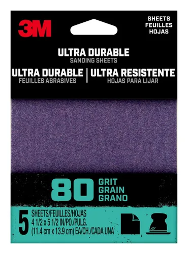 Vista 6 de 3M™ Lijado eléctrico ultraduradero de 1/4 de hoja, grano 60, 1/4Sht5pk60, 5 unidades, 20/caja