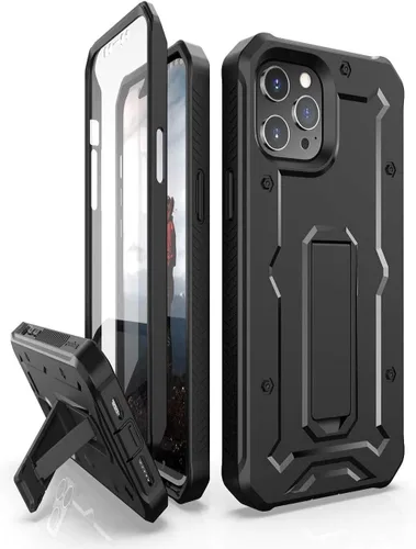 Vista 7 de ArmadilloTek Vanguard - Funda diseñada para iPhone 12 / iPhone 12 Pro (6.1 pulgadas) de grado militar, cuerpo completo, resistente, con protector