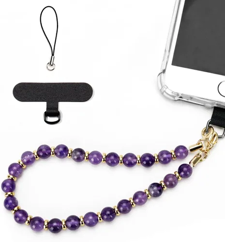 Vista 13 de VICHUNHO Correa de muñeca con cuentas de mármol para teléfono, cordón para celular con pestaña de sujeción, pulsera de muñeca manos libres