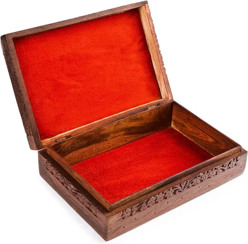 Vista 4 de ARTISENIA Regalos para el Día del Padre, caja organizadora de madera hecha a mano, caja celta de recuerdo con diseño de árbol de la vida