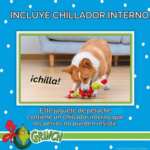 Vista 4 de Dr. Seuss: Juguetes de Navidad Feliz Navidad Grinch Peluche con Sonido - 22.86 cm