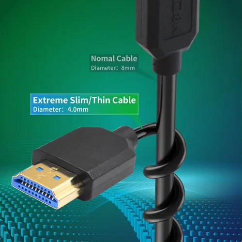 Vista 6 de Duttek Cable HDMI 8K Enrollado 3 pies - 6 pies, Cable HDMI 2.1 Enrollado 48Gbps, Cable HDMI Macho a Macho Extremadamente Delgado Soporta 8K@60Hz