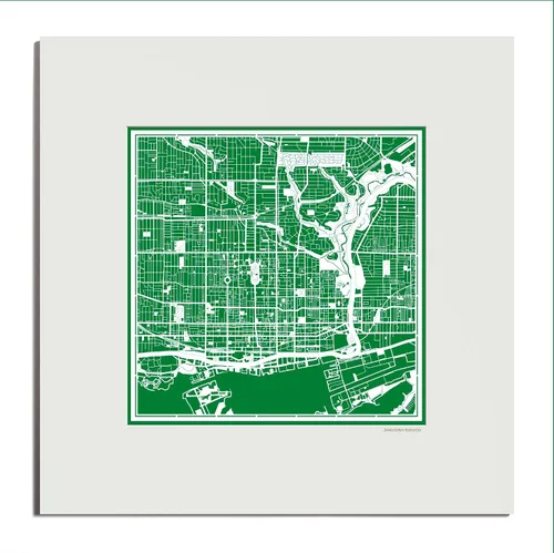 Vista 139 de O3 Design Studio San Diego, CA Paper Cut Map Matted Grey 20x20 in Paper Art