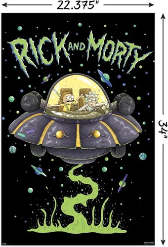 Vista 3 de Trends International Rick And Morty - Póster de pared de barco, 22.375 x 34 pulgadas, versión sin marco