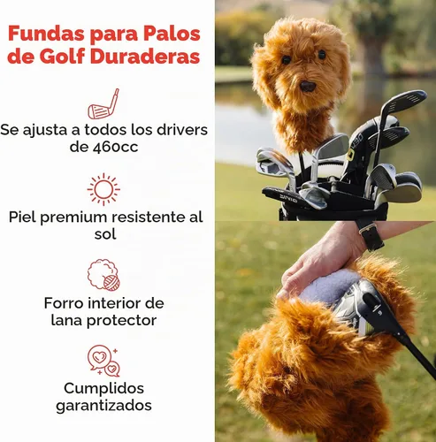 Vista 5 de Daphne's Headcovers Doodle Driver Headcover Fundas de cabeza premium Divertidas fundas para palos de golf Protección elegante para tus palos