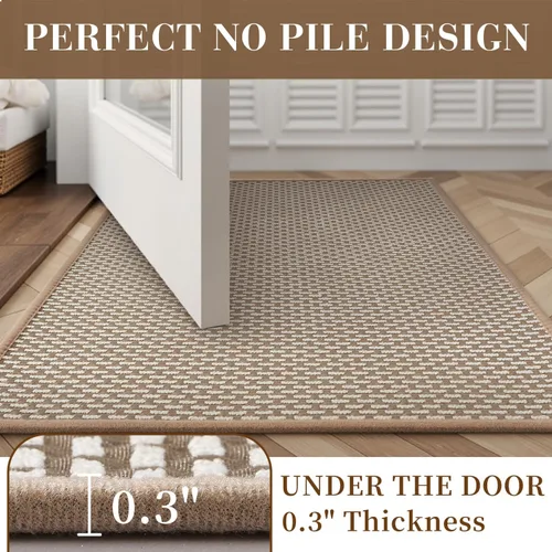 Vista 5 de RESARE Alfombra de baño antideslizante, lavable a máquina, súper absorbente, de secado rápido, suave y de apoyo, 17 x 24 pulgadas, color marrón