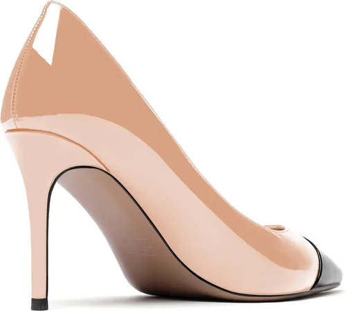 Vista 5 de WAYDERNS Zapatos de tacón alto con punta puntiaguda para mujer, de 3.5 pulgadas