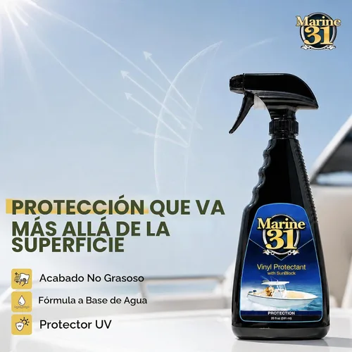 Vista 2 de Marine 31 Protector de vinilo con protector solar Evita la decoloración y agrietamiento Seguro para barcos, interiores de automóviles y muebles