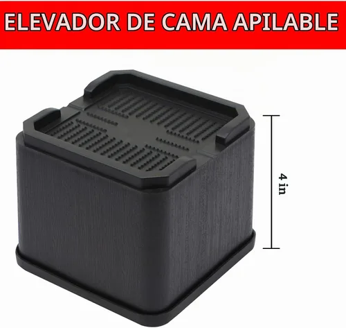 Vista 7 de MYMULIKE Elevadores de cama de gran tamaño, elevadores de muebles resistentes de 4 pulgadas que soportan hasta 6000 libras, bloques de elevación