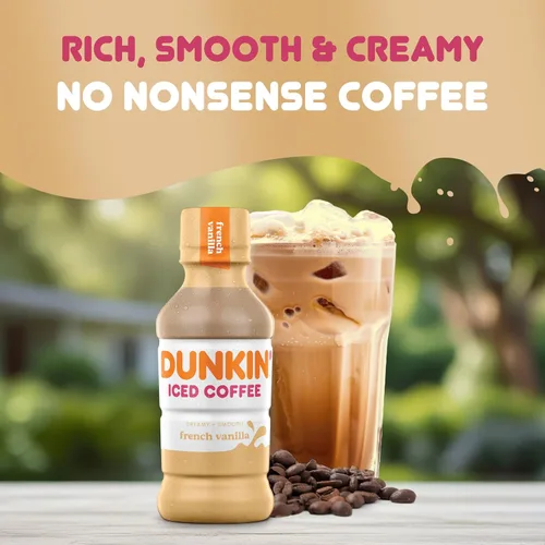 Vista 3 de Dunkin' Botella de café helado de vainilla francesa Donuts de 13.7 onzas líquidas