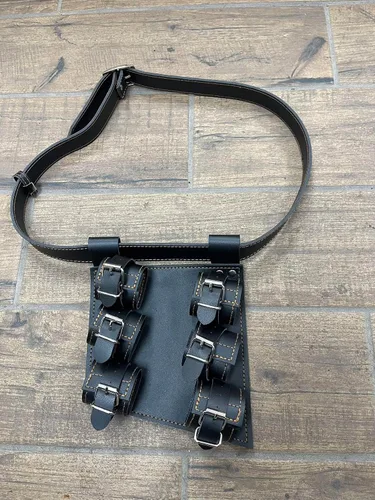 Vista 3 de Samurai Sword Katana Medieval Anime Espada Dos Hebillas Cuero Rana Funda de Cuero Cinturón Accesorios Ajustable Negro
