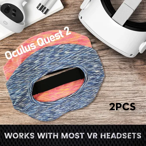 Vista 7 de Protector de sudor para Oculus Quest 2 VELLAA OculusMeta Quest 2 accesorios ajustables VR banda de sudor transpirable VR máscara