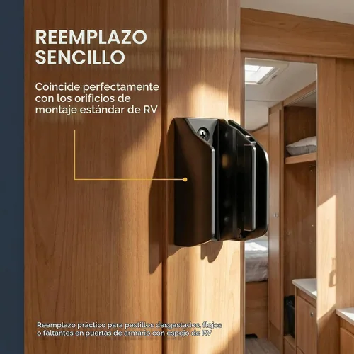 Vista 2 de Colección de diseñador Pestillo reflejado para puerta corredera de ropero RV