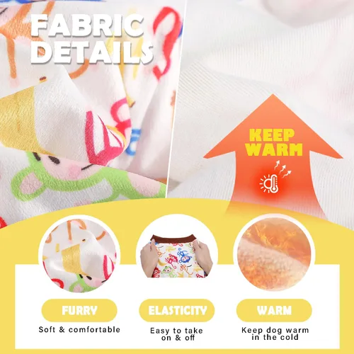 Vista 4 de Pijamas de otoño para perros pequeños, suéter elástico de vellón para cachorros, ropa cálida, ropa para mascotas (XS, mono marrón)