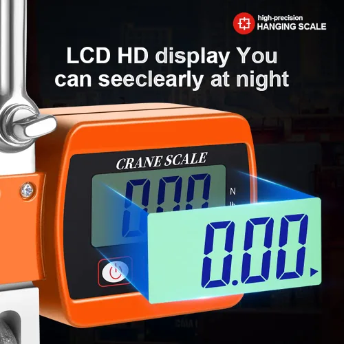 Vista 11 de Hancaner - Escala colgante digital para grúa de 1000 libras, báscula de grúa resistente de 1,102.3 lbs con retroiluminación LCD con 3