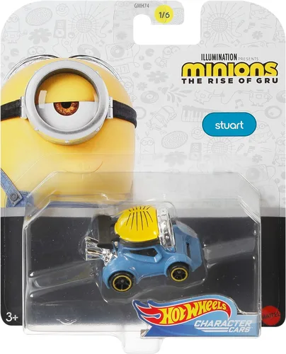 Vista 4 de Hot Wheels Carácter Cars Minions El ascenso de Gru Stuart 1:64 Escala DieCast Vehículo 1/6