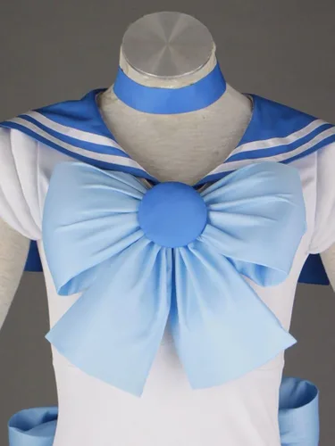 Vista 7 de OURCOSPLAY - Disfraz de Sailor Moon Mercury Mizuno Ami Battle para mujer 6 piezas