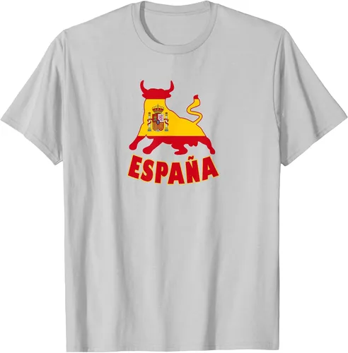 Vista 41 de Spain Espana with Bull and National Flag/Present T-Shirt Asphalt Grey