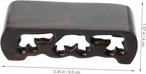 Vista 2 de Base de tallado de raíz Base de madera Florero rectangular Soporte de exhibición de madera Soporte de jarrón oriental Soporte de base de madera