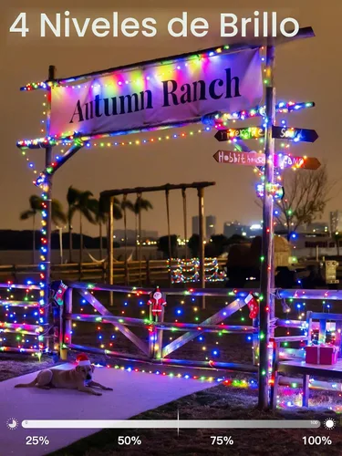 Vista 4 de Luces de Navidad para exteriores, 800 LED de 262 pies, luces de hadas multicolor IP67 impermeables, tira de luces enchufables con control remoto, 8
