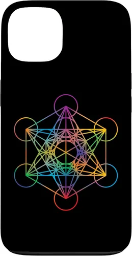Vista 7 de iPhone 16 Geometría Sagrada Metatrón Cubo Chakra con Funda Geométrica