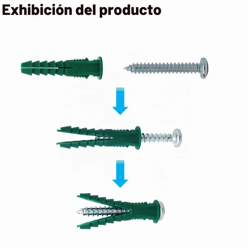 Vista 5 de T.K.Excellent Kit de anclajes y tornillos de plástico para paneles de yeso, juego de tornillos surtidos de anclajes acanalados, kit de anclaje