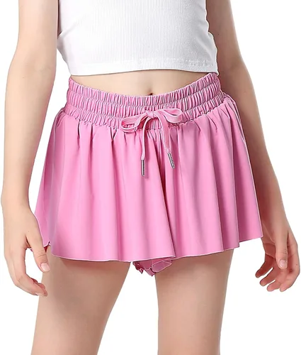 Vista 5 de Dancer queen Pantalones cortos holgados con cordón para niñas, pantalones cortos deportivos para correr, deportes, gimnasia para 6 a 12 años