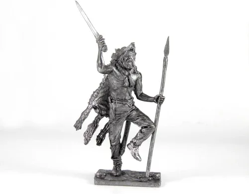 Vista 9 de Jarl escandinavo vikingo, norte, escultura de metal de los siglos 9-10. Colección 2.126 in (escala 1/32) figurita miniatura. soldados de juguete