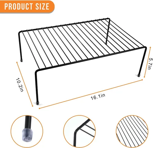 Vista 5 de Estante grande de almacenamiento para gabinete (16.1 x 10.2 pulgadas), organizador de encimera de cocina, refrigerador y estante de almacenamiento