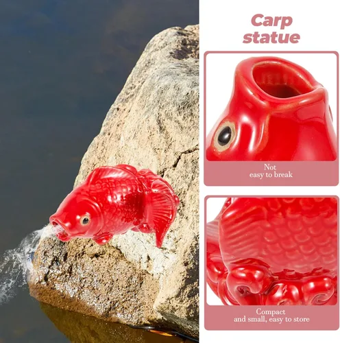 Vista 3 de Yardwe Fuente de pescado de carpa, escupidora, fuente de peces de carpa, escupidora, canalón, extensión de bajante, extensor de carpa decorativo