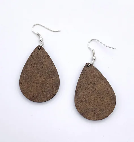 Vista 12 de Dangle Earrings for Women Colorful Dangling Drop Statement Jewelry Printed MDF Wood Teardrop Double Side Print Handmade by The Painted Pug