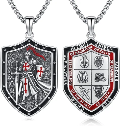 Vista 98 de Collar de amuleto de medalla de San Patrono de plata/oro de 14 39A-St Peregrino-Plata