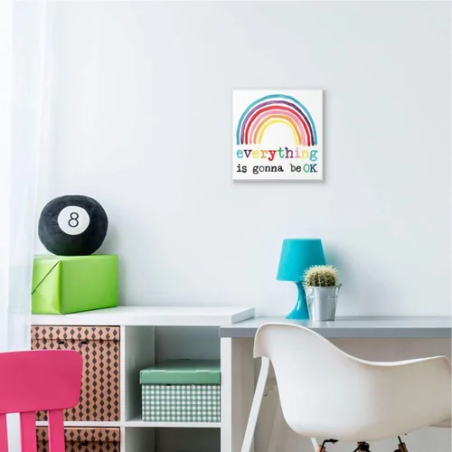 Vista 2 de Stupell Industries 'Everything is Okay Rainbow' Placa de pared Art