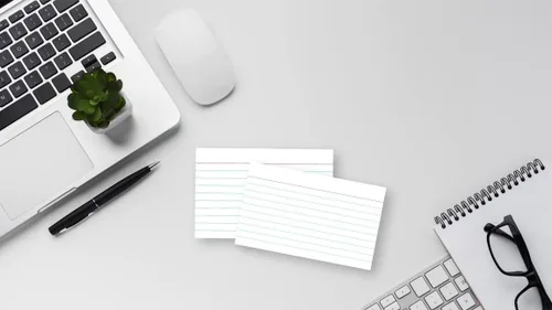 Vista 5 de Home Advantage Tarjetas de índice blancas a rayas de doble cara, tarjetas de notas forradas (3-x-5)