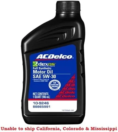 Vista 2 de ACDelco 109246 SAE 5W-30 dexos1 Gen 2 Aceite de motor sintético completo 1 cuarto de galón (paquete de 8)
