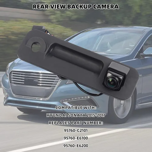 Vista 2 de Dasbecan Cámara de respaldo de visión trasera compatible con Hyundai Sonata 2015 2016 2017 cámara de asistencia de estacionamiento de respaldo