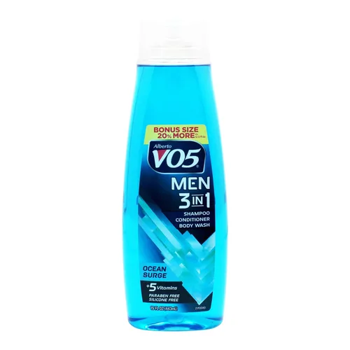 Vista 5 de Alberto VO5 Hombres 3 en 1 Fresh Energy - Champú acondicionador y gel de baño 3 en 1 - con 5 aceites y 5 vitaminas - Aroma fresco y duradero - 15