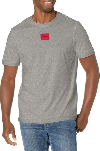 Vista 4 de Hugo Mens Ribbed Crew Neck Regular Fit Center Logo T-Shirt Blanco (Chalk White)