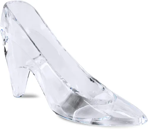 Vista 2 de Super Z Outlet Zapatilla de plástico inspirada en la princesa Cenicienta, zapatos de tacón alto, decoración de fiesta para bodas, fiestas