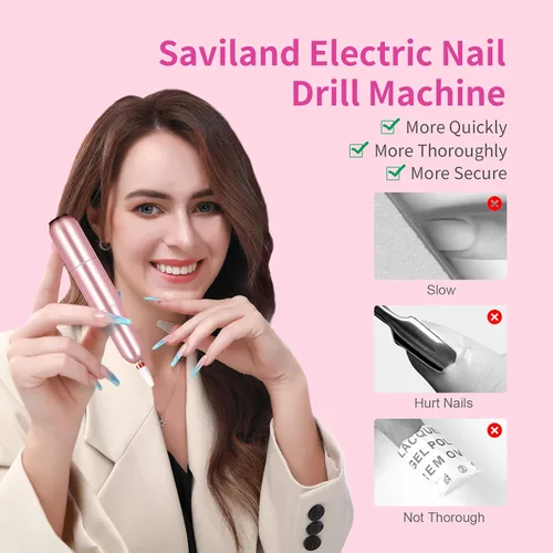 Vista 7 de Saviland Kit de uñas acrílicas y taladro eléctrico para uñas